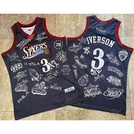 Dense Embroidery Basketball Jersey Vest Iverson Retro Jersey
