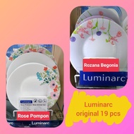 Luminarc 19 Pcs Dinner Set - Rose Pompon / Rozana Begonia