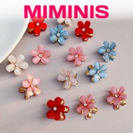 Minimis - H912 FLOWER-SHAPED HAIR CLIPS, 4 PCS, CUTE, WOMEN'S HAIR ACCESSORIES, FRINGE DECORATIONS