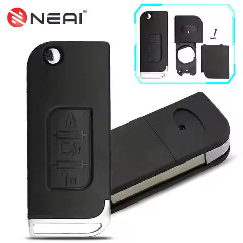 NEAI 3 Button Flip Folding Remote Car Key Shell Cover Fob For Mahindra Roxor XUV 500 Replacement Key