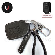 Toyota Vios 2014-2018 / Vios 2019-2022 Remote Car Key Cow Leather Protection Key Cover with Keychain