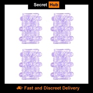 Secret Hub 4 Pieces (Bolitas) Silicone Cock Ring Penis Sleeve Delay Lock Fine Sex Toy for Men