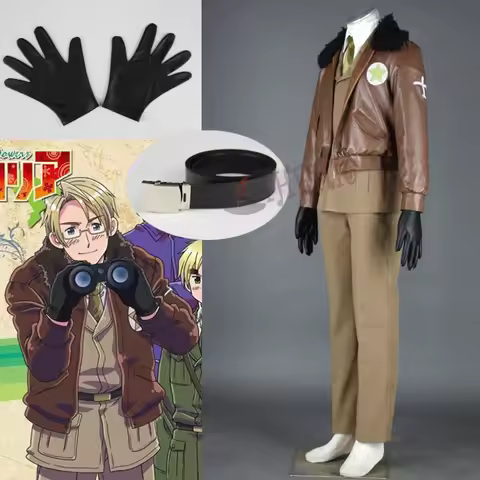 Athemis America Army Uniforms Axis Powers Hetalia/APH Cosplay Costumes Cool French Leather Coat USA 