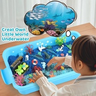 Ocean Sensory Bin - Sea Animals Toys for Kids 3-5, Sensory Bin Sand Gifts for Toddler 3-4, Ocean Toy