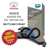 Original Bendix DB1772MKT Front Brake Pad - TOYOTA HIACE KDH200 KDH202 203 205 220 225