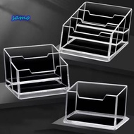 SAMO 1Pcs Business Card Box,  Transparent 1/2/3 Grids Bussiness Card Holder, School Office Supplies 
