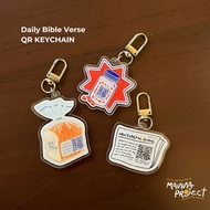 GANTUNGAN Daily Bible Verse QR Keychain | Manna Project | Bible Verse Keychain | Bible Keychain