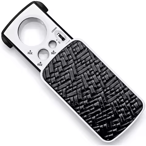 Jewelry Loupe Magnifier With LED UV Light 30X 60X 90X Jewelers Eye Magnifying Glass Fold For Gems St