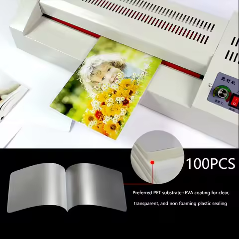 100Pcs Thermal Laminating Film PET For Photo/Files/Card/Picture Lamination Pouch Laminator Hot Lamin