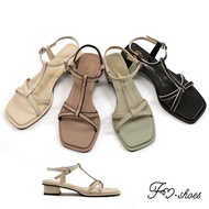 FM SHOES Anti-Aging Knotted Low-Heel Sandals
