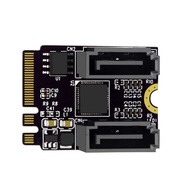 Xiwai NGFF Key A+E PCI Express to SATA 3.0 6Gbps Dual Ports Adapter Converter Hard Drive Extension C