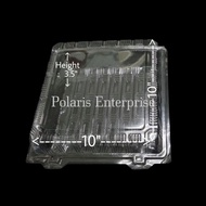 [WHOLESALE] 10" Inch Square Plastic Container (10pcs) Cake Bakery Autolock / Bekas Kek Empat Segi 10