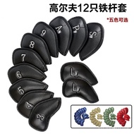 Protective Case Leather golf Headgear 12 Clubs Cap Cover Club Cover golf Ready Stock PU Iron Cover g