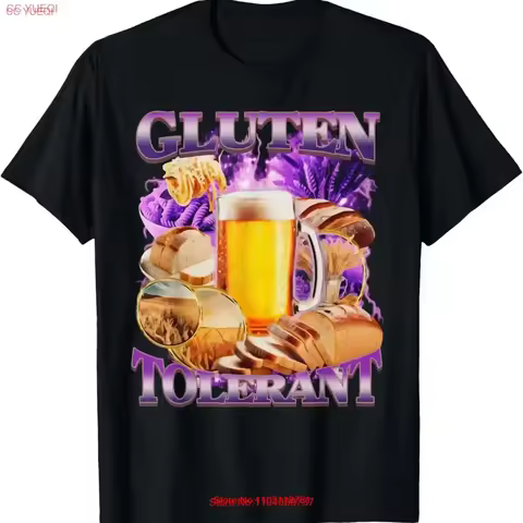 Gluten Tolerant Foodie Beer Lover Bread Wheat Products T Shirt vintage Washed Soft Breathable fashio