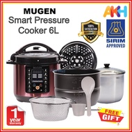 [SIRIM] MUGEN Smart Pressure Cooker 6L Non Stick Pot Stainless Steel Inner Pot (With Free Gifts) - R