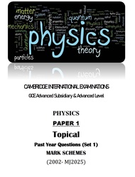 Cambridge A Level AS Physics Topical Past Paper 1 PDF 2002-MJ2025