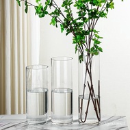 Extra Large Transparent Glass Vase Hydroponic Lucky Bamboo Straight Wide Mouth Vase Living Room Decoration Floor Flower