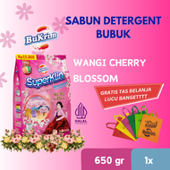 Sabun Detergent Bubuk BuKrim Sensasi Cherry Blossom 650gr + Gratis Tas Belanja