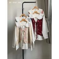 Leyka Vest Top With White Top Cotton Korean Style Cute Outfit Croquette Design