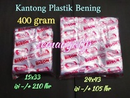 Kantong plastik bening BISON 400gram / HD Bening BISON cover MERAH