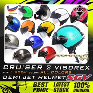 TOPI KELEDAR SGV HELMET CRUISER 2 MATT GREY/PINK/BLACK/CANDY BLUE/GOLD RED/SILVER/GREEN/YELLOW/WHITE