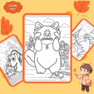 Set of 10/20 coloring pages, coloring pages for children with cartoon characters, regular A4, A5 pap