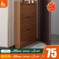 Rak Kasut Shoe Cabinet Shoe Rack Large Capacity almari kasut Kabinet Kasut rak kabinet kasut kayu bertutup 3 Compartment