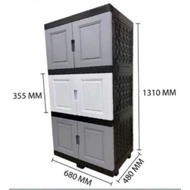 RAK ALMARI KABINET PLASTIK /Storage Cabinet 3 Tier / Plastic Cabinet / kitchen cabinet/Almari Baju