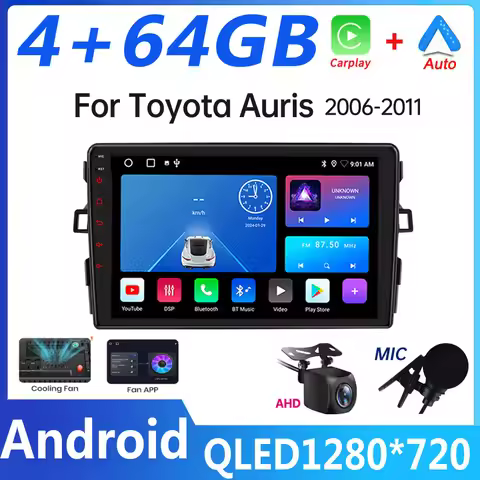 2 din Android 4G NET Car Radio Multimedia Video Player For Toyota Auris 2006-2011 2DIN Carplay Auto 