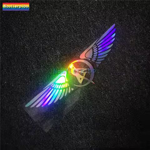Reflective Colorful Angel Wings Laser Car Stickers Six-pointed Star Beauty Body Random Stickers Modi