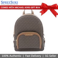 Michael Kors Backpack In Gift Box Jaycee Medium Zip Pocket Backpack Brown # 35S2G8TB2B
