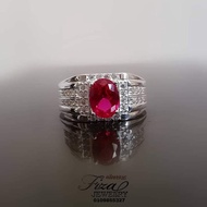 cincin lelaki permata merah silver 925, cincin lelaki batu  merah perak 925,silver 925 men ring red ruby zircon