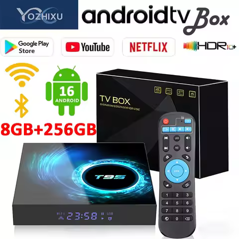2026 New Android TV Box T95 Allwinner H616 Android 16 8GB+256GB Dual Wifi BT5.4 Ultra HD Smart Home 