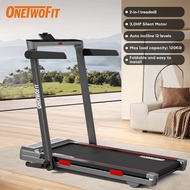 OneTwoFit 3.0HP Foldable Treadmill Upgraded 12-speed Adjustable Slope Silent Foldable Treadmill