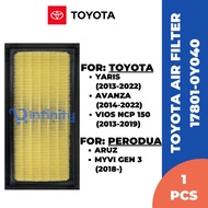 TOYOTA Air Filter For Toyota Vios/ Yaris/ Avanza/ Aruz/ Myvi Gen3 (17801-0Y040 )
