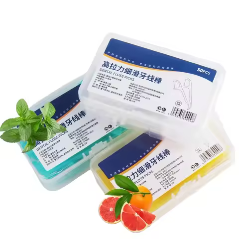 1-20 Box Portable Disposable Dental Floss Plastic Toothpick High-tension Dental Floss Stick Dental F