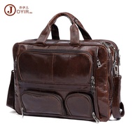 [COD] Briefcase Multi-Pocket Men's Handbag 17 Inch Shoulder Bag Cowhide Messenger