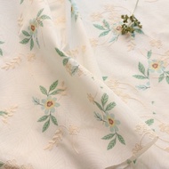 in stock Exclusive Floral Printed Cotton Fabric with Embroidery / Kain Cotton Sulam Bunga