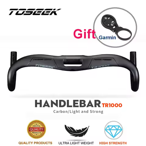 TOSEEK TR-1000 Road Bike Handlebar Matte Black T800 Carbon Handlebar Internal Wiring 31.8mm 400/420/