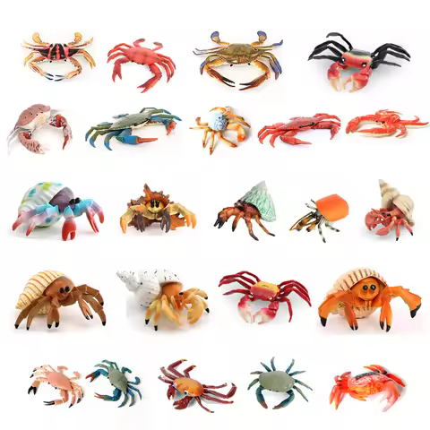 Realistic Ocean Animals Hermit Crab Coconut Crab Fiddler Crab Sea Life Model Action Figures Sea Crea