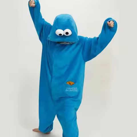 2026 New ★ Adult Cookie Monster pajamas sleepwear pyjamas unisex onesie ❤★☆★