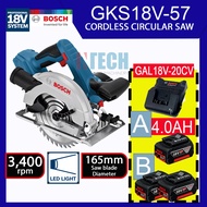 BOSCH GKS18V-57 / GKS18V57 CORDLESS CIRCULAR SAW C/W 2 DIFFRENT PACKAGES 18V 4.0AH BATTERY & GAL18V-