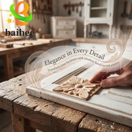 BAIHEE 4pcs Rubber Wood Carving, Rubber Wood 2.4x2.4 Inch Antique Wood Applique, DIY Furniture Decor