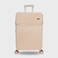 DF travel - M23前開式USB充電TSA海關密碼鎖筆電收納飛機輪28吋行李箱 - 多色可選 粉色