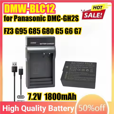 DMW-BLC12 BLC12E Camera Battery for Panasonic DMC-GH2S FZ3 G95 G85 G80 G5 G6 G7 GX8 FZ200 FZ300 FZ25