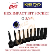 KING TOYO H14 - H36 3/4" DR. HEX IMPACT BIT SOCKET BOX SPANNER