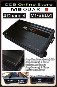 MBQUART Car Audio M1-SERIES M1-360.4 - 4 Channel Amplifier - Amp Max Power 400 watts