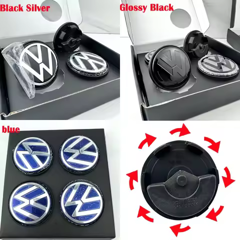 4pcs VW Floating Wheel Center Caps Hub Cover 56 1J0601171 65mm For Volkswagen Golf 5 6 Passat B6 B7 