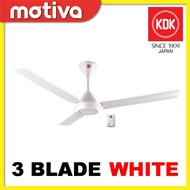 KDK 3 Blade Ceiling Fan Regulator Type K15V0[60"] WHITE / K12V0 [48"]
