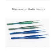 Titanium alloy flywire tweezers High precision non-magnetic antistatic clip Bending tip straight tip